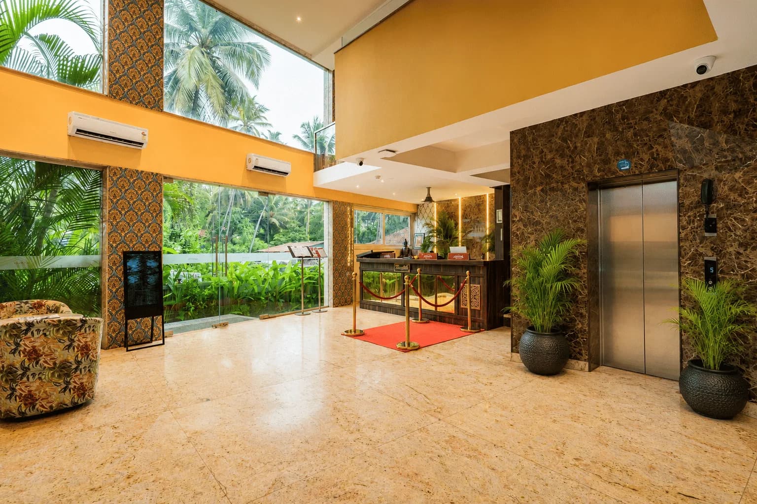 Light-filled guest area at the resort